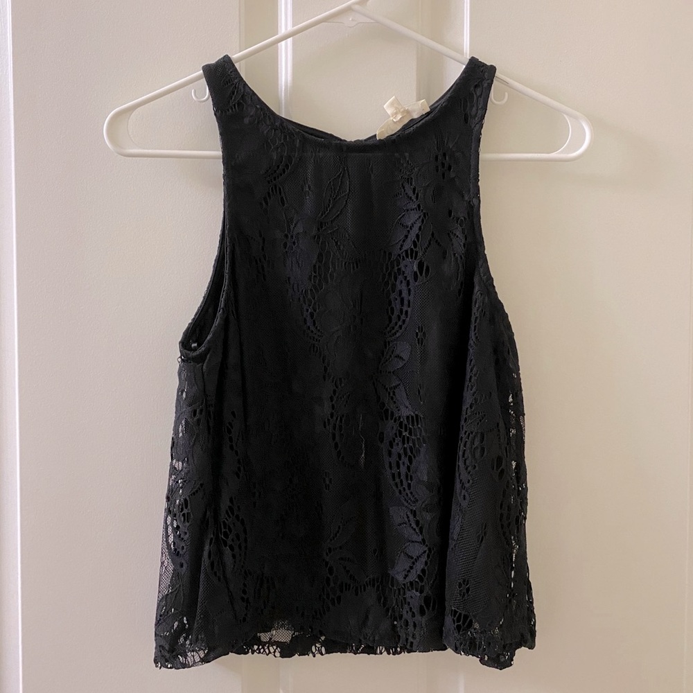 Lacy black tank with liner NWT